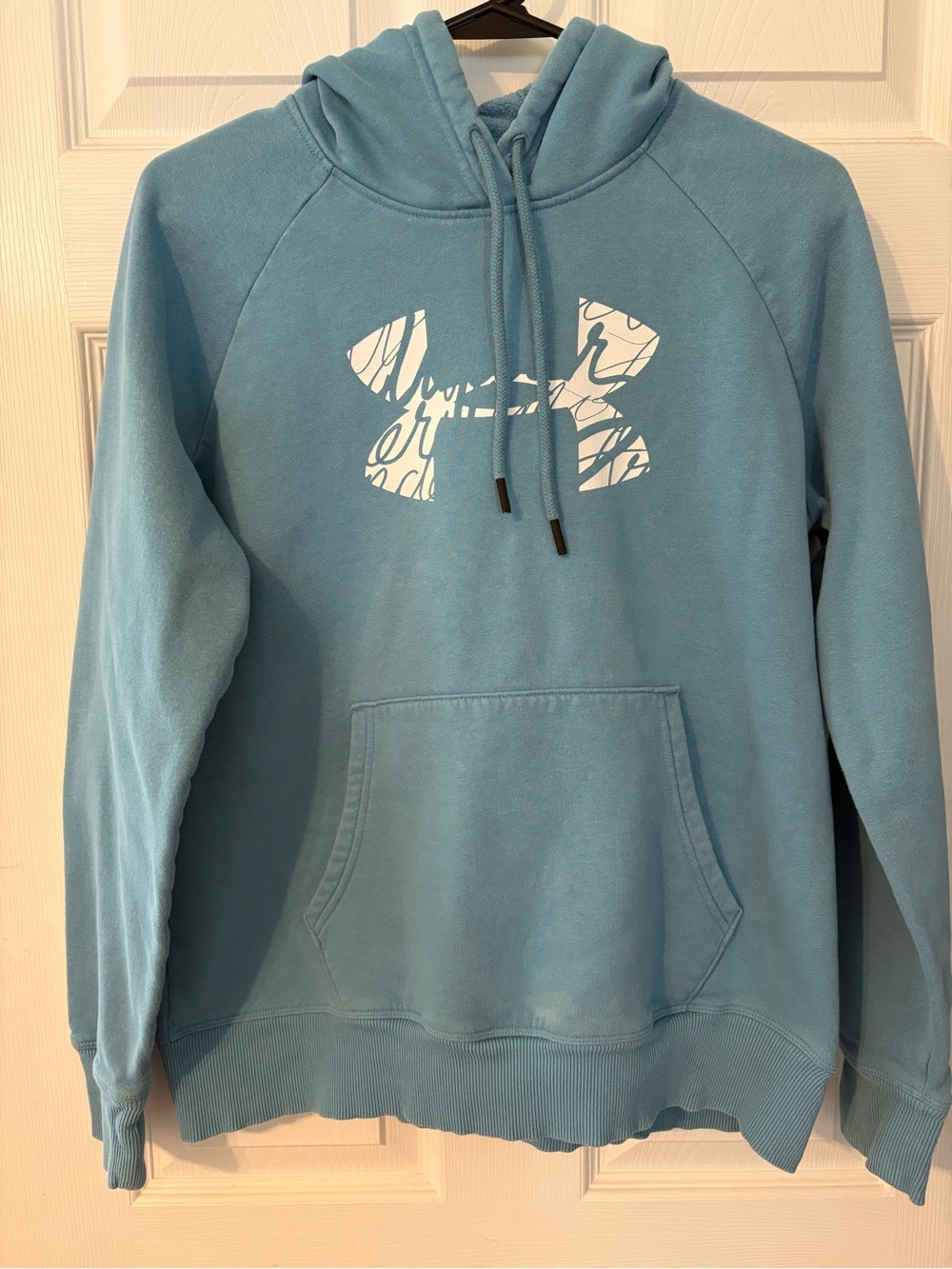 Under Armour Light Blue Women's Hoodie with White Logo